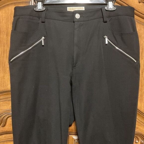 COPY - MICHAEL KORS SKINNY ZIP ANKLE BLACK WOMAN PANTS SIZE US 14 - Picture 1 of 13